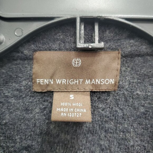 Fenn Wright Manson Women's Charcoal 100% Wool Flower Applique Blazer Jacket Sz S - Picture 3 of 4